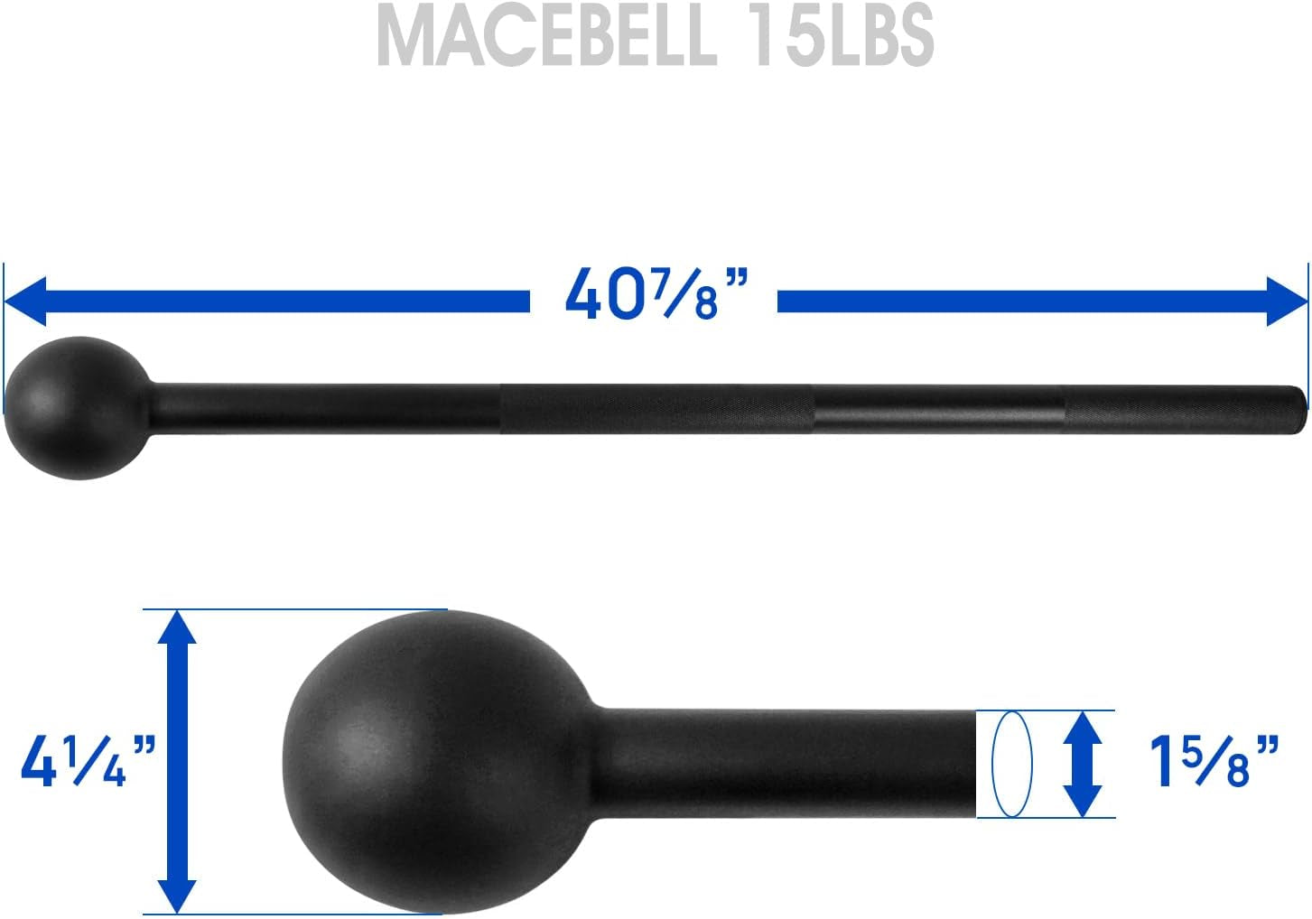 Steel Mace Bell for Strength Training - Support Full Body, Muscles, Shoulder, Grips & Forearms Workouts to Rehabilitation, Stretching 5, 7, 10, 15, 20, 25, 30Lb for Woman & Man