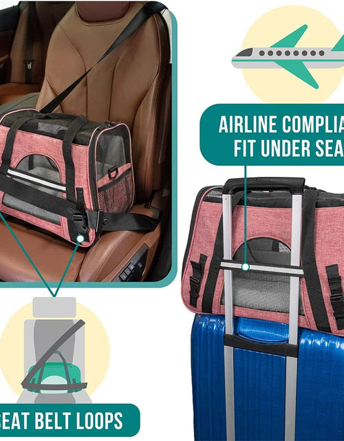 Load image into Gallery viewer, Airline Approved Pet Carrier for Cat, Soft Sided Dog Carrier Small Dog, Cat Travel Supply Accessories Indoor Cats, Ventilated Pet Carrying Bag Medium Large Kitten Puppy, Small Heather White Red

