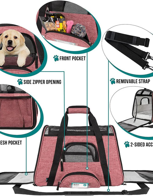 Load image into Gallery viewer, Airline Approved Pet Carrier for Cat, Soft Sided Dog Carrier Small Dog, Cat Travel Supply Accessories Indoor Cats, Ventilated Pet Carrying Bag Medium Large Kitten Puppy, Small Heather White Red
