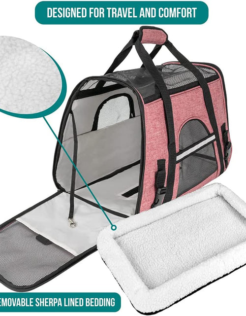 Load image into Gallery viewer, Airline Approved Pet Carrier for Cat, Soft Sided Dog Carrier Small Dog, Cat Travel Supply Accessories Indoor Cats, Ventilated Pet Carrying Bag Medium Large Kitten Puppy, Small Heather White Red
