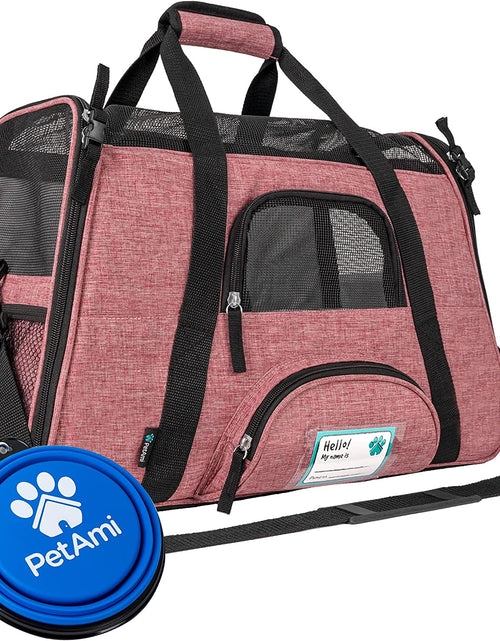 Load image into Gallery viewer, Airline Approved Pet Carrier for Cat, Soft Sided Dog Carrier Small Dog, Cat Travel Supply Accessories Indoor Cats, Ventilated Pet Carrying Bag Medium Large Kitten Puppy, Small Heather White Red
